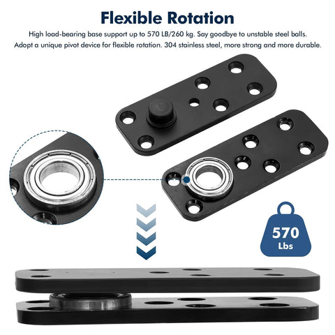Hidden Door Pivot Hinge For Secret Bookcase Doors Heavy Duty 570 Lbs Load Bearing In 304 Stainless Steel Swinging 360 Degree Rotation Hidden Door Hardware For Premium Concealed Doors, black hinge with flexible rotation detail.