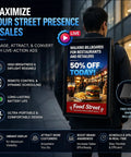 Portable Moving Billboard Backpack For Street Ads And Mobile Promotions Ultra Bright Hella Daylight Visible Lcd Screen Android Powered Gear For Small Business Hustlers displayed on a person in a city setting.