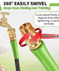 360 Degree Brass Garden Hose Swivel Fitting 3/4 GHT Male To Female Adapter For Outdoor Use Keeps Your Water Flow Smooth And Free From Kinks Heavy Duty Brass Build For Real Lawn Pros, brass hose swivel on garden faucet