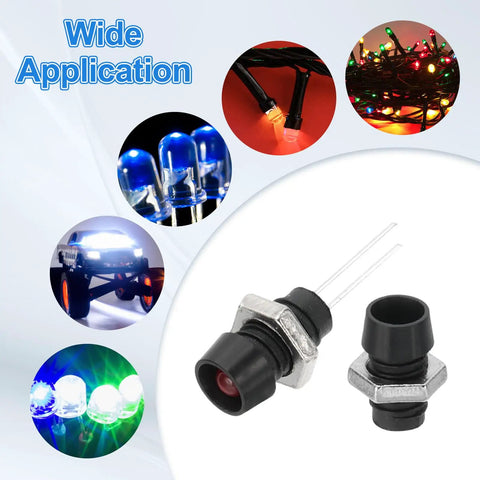 3mm LED Holder Clip Mounting Bracket Kit 40 Pieces Plastic LED Holder Clip With Nuts For Bezel Mount Panel Lamps And LED Displays Black