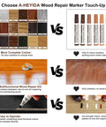 Comparison image highlighting Dope Wood Scratch Repair Kit With 18 Sweet Colors And Beeswax for furniture color range and usability.