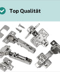 3D Soft Close Cabinet Hinge For Besta Doors With Cover, Easy Install And Adjustable Tension, 4 Pack, Silver Finish, Durable Steel Upgrade