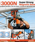 1400W Magnetic Drill Press With Six Coring Bits, 2 Inch Boring Diameter Portable Electric Mag Drill For Hard Metal Surfaces