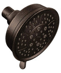 Oil Rubbed Bronze Four Function Wall Mount Shower Head With 4.38 Inch Diameter, Easy Install And Multiple Spray Settings
