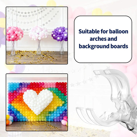 Transparent Balloon Arch Clips 10 Pack Durable Plastic Spring Clamps For Balloon Garlands Heavy Duty Photography Backdrop