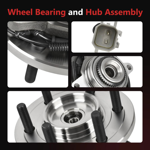 Front Wheel Bearing And Hub Assembly Fits Ford F150 2015 2016 2017 4WD 6 Lug With ABS Replacement Durable Sealed Hub Bearing