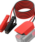 Jumper Cable Clamps Kit for 20V Battery Jump Starter and Auto Boost Cables, 6 Ft 12 AWG Power Tool Line in coiled configuration.