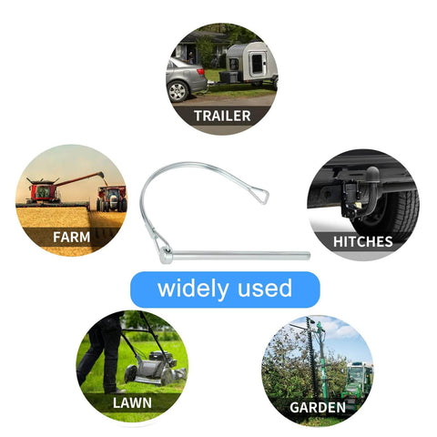 Image showing 2Pack Premium Trailer Hitch Pin Set 1/4 X 3.2 Inch Built Tough Durable Carbon Steel Zinc Plated for diverse uses.