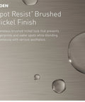 Spot Resist Brushed Nickel Finish with water spots visible on the surface showcasing durability and aesthetics.