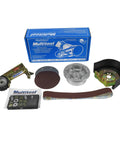 Hella Versatile 2 X 36 Belt Grinder Attachment For Bench Tools That Mounts Any Way You Like With Zero Sweat Quick Change Tensioning And Easy Tracking For Serious Workshop Jobs, contains various grinder accessories.