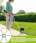 Person using the 7 Inch Gas Trimmer Head Universal Steel Wire Weed Eater Brush Cutter Head With Install Kit on a lawn