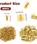 100 Piece Tiny Dollhouse Hinges Set With 180 Degree Mini Metal Hinge Hardware And 400 Screws for Wooden Boxes Cabinets Craft Projects