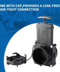 RV Gate Valve 3 Inch Hub to Lug with Cap, Glue-On for 3 Inch PVC Sewer Pipe, Black UV Resistant, Compatible with Valterra Camco Valves