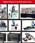 Digital Display Transformation Case showing machinery including milling machines and lathes with Two Axis Digital Readout Display.
