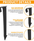 Heavy Duty One-Half Inch Irrigation Tubing Anchor Stakes Six Inch Long, 32-Pack for Securing Garden Hoses, plastic material