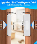 Ultra Thin Magnetic Cabinet Door Catch 9 Pairs No Drill Peel and Stick Adhesive Magnets on wooden cabinet