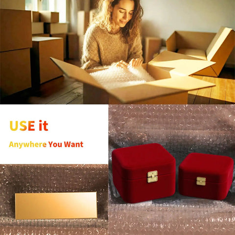 Woman packing with 2 Pack Bubble Cushioning Wrap 12 Inch By 72 Foot Perforated Every 12 Inches For Packing, Moving And Shipping.