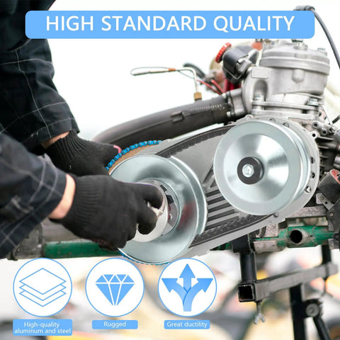 Installation of 30 Series Go Kart Torque Converter Clutch Kit with 10T and 12T sprockets for small vehicles and lawn mowers
