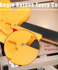 Yellow angle guide on Do-It-All 69-Piece Jewelry Making Polisher Kit With Flex Shaft Mini Table Saw Bench Grinder Sander And Buffing Tool 10,000 RPM 750W Power Perfect For Jewelry Metal And Wood Detailing