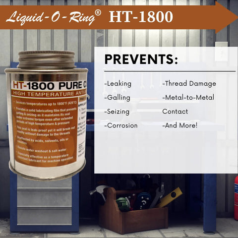Liquid-O-Ring HT-1800 copper anti-seize lubricant can, 8 oz brush-top, high-temperature up to 1800°F