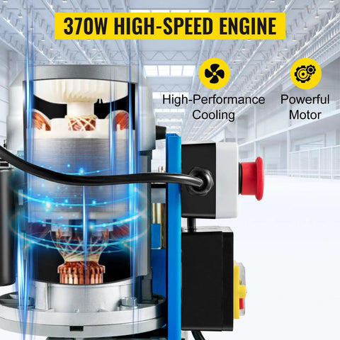 Image of 370W high-speed engine with cooling features for Heavy Duty Automatic Electric Wire Stripping Machine For Scrap Copper Recycling Knockout Dual Speed Auto Cable Cutter 1 5 To 38 Mm Range With Razor Blade No Sweat Workhorse Machine.