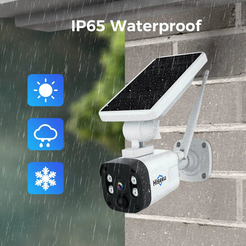 2K Solar Wireless Outdoor Security Camera Battery Powered No Wires IP66 Weatherproof PIR Motion Detection Two Way Audio Easy Setup Compatible With Wireless Security Systems And Alexa
