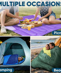 Lightweight Adult Sleeping Bag For Camping And Backpacking, Water Resistant And Machine Washable, Three Season Comfort From 50 To 80 F, Perfect For Spring Summer And Fall Trips, Long 7 Foot Length For Tall Hikers, Totally Cozy Blue used in various settings: outdoor picnic, camping, beach.