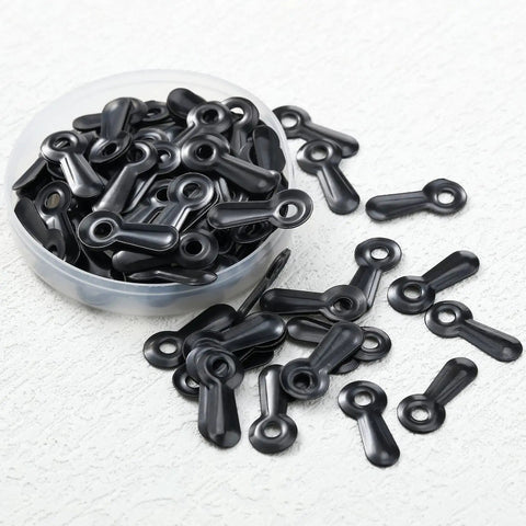 Frame Turn Button Fasteners 100 Pack With 100 Black Screws Backing Clips And Framing Hardware for installation close-up
