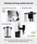 Heavy Duty 6L Commercial Coffee Urn With Cool Touch Handles, 45 Cup Electric Coffee Maker For Events And Catering, Quick Brew In 30 Minutes, Stainless Steel Hot Beverage Dispenser That Keeps Coffee Hot And Party Ready, Easy Refill And Serve All Day