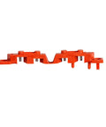 Side view of 120V Snap On Breaker Lockout Red Pack Of 6 For Electrical Safety And Lockout Compliance, red durable plastic device