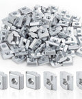 100 Piece Hella Tough 4040 Series Sliding T Nuts with Precision Metric M8 Threads stacked in a pile on a white background.