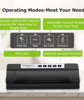 Powerful Vacuum Sealer For Food With Automatic Mode showing 4 operating modes and control panel