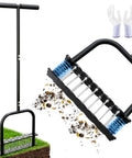 Heavy Duty Manual Lawn Aerator Tool With Fourteen Iron Spikes For Quick Soil Aeration In Your Yard And Garden