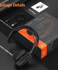 Package content of Bluetooth Headset With Microphone For Trucker And Remote Work, AI Noise Cancelling with box and USB cable.