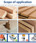 Rock Solid 45 Degree Chamfer Router Bit Set With 1/4 Inch Shank Featuring Four Precision Sizes for smooth wood cuts.