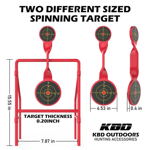 Heavy Duty Metal Shooting Targets With Double Blast Spinner Three Eighths Inch Steel Target For Rifle Pistol And 9mm