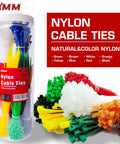 Colorful Zip Ties Pack 1000 Count With Assorted Sizes 4 6 8 And 10 Inches In A Handy Plastic Storage Jar Self Locking Nylon Cable Ties