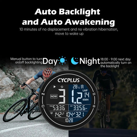 GPS Bike Computer With Wireless Connectivity, ANT Plus And Bluetooth Speedometer Odometer, 2.5 Inch Anti-Dazzle Screen in use
