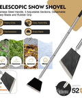 Heavy Duty Garden Shovel With 47 Inch 3 Section Telescoping Handle For Moss Removal, Sidewalks, Driveways, Snow And Ice Scraping