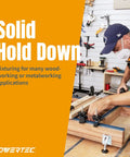 Person using Mini T Track Hold Down Clamps Set Of 4 For Universal T-Track Systems on a workbench