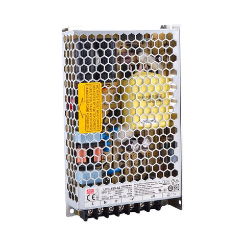 Rock Solid 48V Switching Power Supply Delivering Smooth 150 Watt Output Plus Reliable 3.3 Amp Single Channel DC Adapter with ventilation.