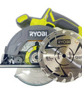 Kick-Free 18V Cordless Circular Saw With 5 1/2 Inch Blade And Lightning Fast 4700 Rpm Motor For Smooth Cut Through Lumber Any Day featuring rubberized grip and blade.