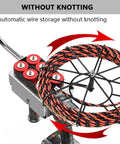 Heavy Duty Cordless Wall Wiring Machine Featuring Robust Brushless Motor For Lightning Fast Pipe Stringing Operations Across Contractor Jobsites Zero Drama with automatic wire storage.