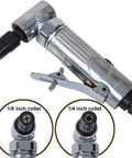 Heavy Duty Air Die Grinder With 1/4 Inch Hex Shank And 90 Degree Angled Head showing 1/4 inch collet for precise grinding and polishing.