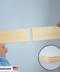 Prescored Bulk Wood Shims For Door Leveling And Window Spacing With 120 Pack Tapered Construction Wedges Eight Inch Long shown in hands