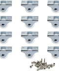 Luomorgo 12-pack 1-inch caster wheels with metal top plates, hard plastic silver wheels; screws included