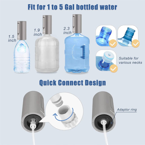 Foldable Automatic Water Bottle Pump For 1 To 5 Gallon Jugs Portable USB Rechargeable Electric Drinking Water Dispenser diagram