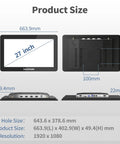 Heavy Duty 27 Inch Full Hd Industrial Touchscreen Monitor With Plug And Play Embedded Pc dimensions and size details.