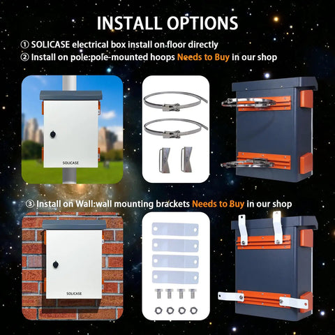 Heavy Duty Outdoor Electrical Box Built Different With Heat Dissipating Fan Vent And Easy Swap Shelves Straight Up Galvanized Weatherproof Cabinet For Real Work Sites installation options on pole and wall with mounting accessories