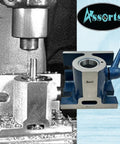 Heavy Duty 5C Collet Holding Fixture With Quick Release Lever Design For Horizontal Or Vertical Machining Setup and Rock Solid Workpiece Clamping Grip Around The Shop Floor on a CNC.